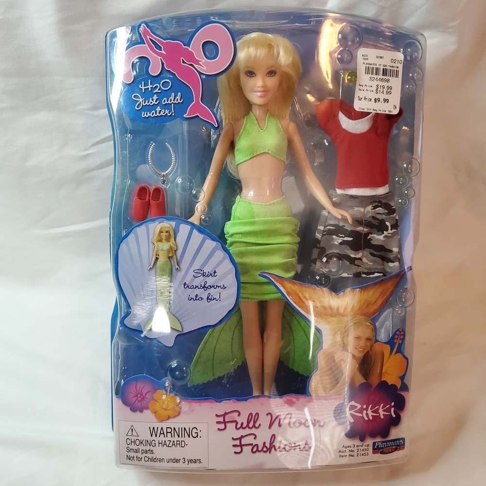 Playmates Just Add Water H2O Full Moon Fashions Mermaid Rikki Doll New Rare